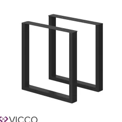Vicco Tischbeine Loft Tischkufen pulverbeschichtet 2er Set 72x70 cm