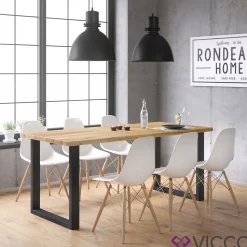 Vicco Tischbeine Loft Tischkufen pulverbeschichtet 2er Set 72x70 cm