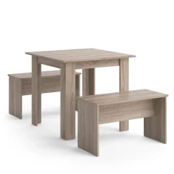 Vicco Tischgruppe Sitzgruppe Esszimmer Sentio Esstisch Sitzbank Sonoma 80 cm