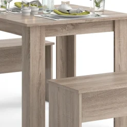 Vicco Tischgruppe Sitzgruppe Esszimmer Sentio Esstisch Sitzbank Sonoma 80 cm