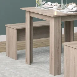 Vicco Tischgruppe Sitzgruppe Esszimmer Sentio Esstisch Sitzbank Sonoma 80 cm
