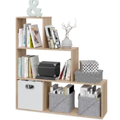 Vicco Treppenregal Asym Raumteiler Bücherregal Regal Wandregal 4 Fächer Sonoma
