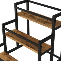 Vicco Treppenregal Fyrk Eiche Schwarz 33 x 34 cm mit 3 Ebenen