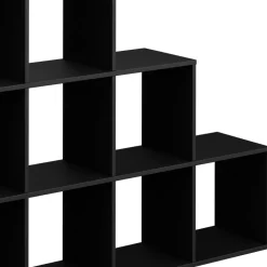 Vicco Treppenregal Raumteiler Bücherregal 9 Fächer Schwarz Stufenregal Regal