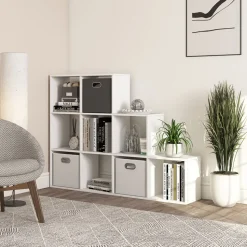 Vicco Treppenregal Raumteiler Bücherregal 9 Fächer weiß Stufenregal Stufenregal