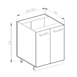 Vicco Unterschrank Küchenschrank Küchenzeile R-Line 60 cm Goldkraft Weiß