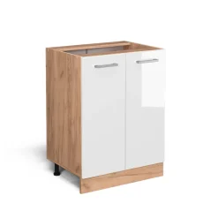 Vicco Unterschrank Küchenschrank Küchenzeile R-Line 60 cm Goldkraft Weiß