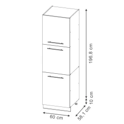 Vicco Vorratsschrank Fame-Line Anthrazit Schwarz gestreift 60 cm 3 Türen