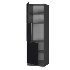 Vicco Vorratsschrank Fame-Line Anthrazit Schwarz gestreift 60 cm 3 Türen