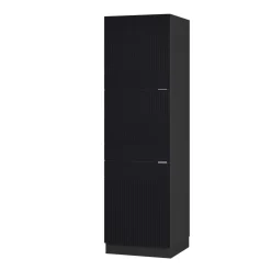 Vicco Vorratsschrank Fame-Line Anthrazit Schwarz gestreift 60 cm 3 Türen