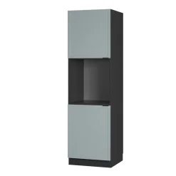 Vicco Vorratsschrank Fame-Line Anthrazit Hellblau-Grau gerahmt 60 cm 2 Türen