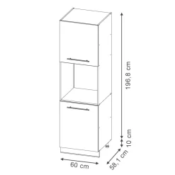 Vicco Vorratsschrank Fame-Line Anthrazit Hellblau-Grau gerahmt 60 cm 2 Türen