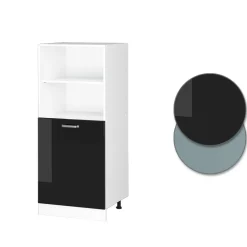 Vicco Vorratsschrank Küchenschrank R-Line Solid Weiß Schwarz 60 cm modern kleine Tür