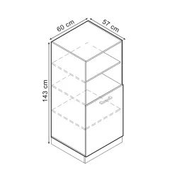 Vicco Vorratsschrank Küchenschrank R-Line Solid Weiß Schwarz 60 cm modern kleine Tür
