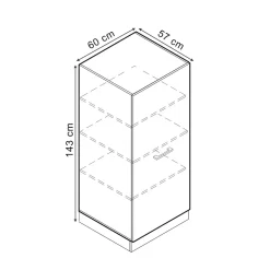 Vicco Vorratsschrank Küchenschrank R-Line Solid Anthrazit Schwarz 60 cm modern große Tür