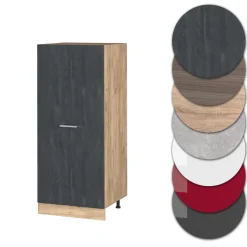 Vicco Vorratsschrank R-Line Schwarz Beton Eiche 60 cm große Tür
