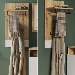 Vicco Wandgarderobe Selena Eiche Weiß 44 x 83 cm