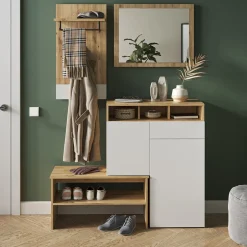 Vicco Wandgarderobe Selena Eiche Weiß 44 x 83 cm