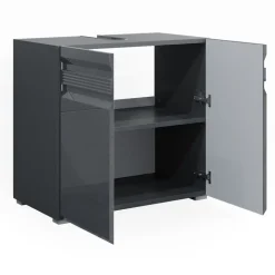 VICCO Waschbeckenunterschrank FREDDY anthrazit hochglanz Unterschrank Badschrank