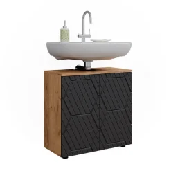 Vicco Waschbeckenunterschrank Irma Eiche Anthrazit 60 x 59 cm Badezimmer