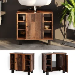Vicco Waschtischunterschrank Badschrank Unterschrank Fynn Old Style Badmöbel