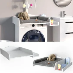 Vicco Wickelaufsatz Wickelauflage mit Ablage Wickeltischaufsatz Waschmaschine