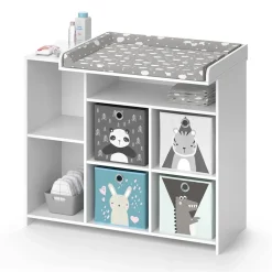 Vicco Wickelkommode Babykommode Wickelregal Oskar Simple Weiß Wickeltisch Fächer