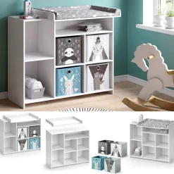 Vicco Wickelkommode Babykommode Wickeltisch Oskar Simple Weiß Kinder-Faltboxen