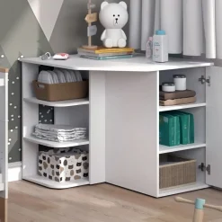 Vicco Wickelkommode Kristian Weiß 85 x 86 cm Tür offene Fächer