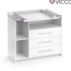 Vicco Wickelkommode Oskar Baby Wickelregal Kommode Wickeltisch Weiß