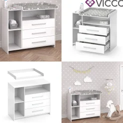 Vicco Wickelkommode Oskar Baby Wickelregal Kommode Wickeltisch Weiß