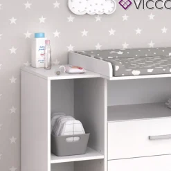 Vicco Wickelkommode Oskar Baby Wickelregal Kommode Wickeltisch Weiß