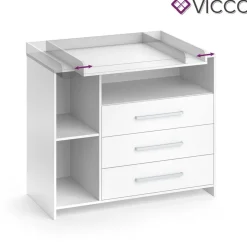 Vicco Wickelkommode Oskar Baby Wickelregal Kommode Wickeltisch Weiß
