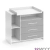 VICCO Wickelkommode OSKAR weiß grau Wickelregal Babymöbel Kommode Wickeltisch