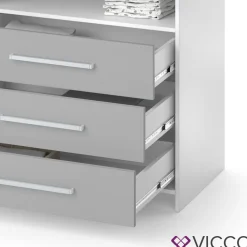 VICCO Wickelkommode OSKAR weiß grau Wickelregal Babymöbel Kommode Wickeltisch