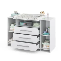 Vicco Wickelkommode Oskar XL 143 x 100 cm, Weiß, Wickeltisch inkl. Wickelauflage
