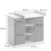 Vicco Wickelkommode Wickeltisch Wickelregal Leonie mit Wickelaufsatz Weiß/Grau