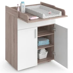 Vicco Wickeltisch Wickelkommode Wickelschrank Lena Weiß Sonoma Wickelaufsatz Schublade
