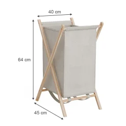 Vicco Wäschekorb Bruno Beige 40 x 64 cm
