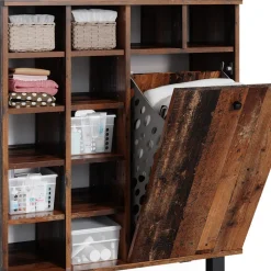 Vicco Wäscheschrank Badezimmerschrank Badschrank mit Wäschekorb Fynn Badmöbel