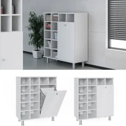 Vicco Wäscheschrank Fynn Badschrank mit Wäschekorb Badezimmerschrank Badmöbel