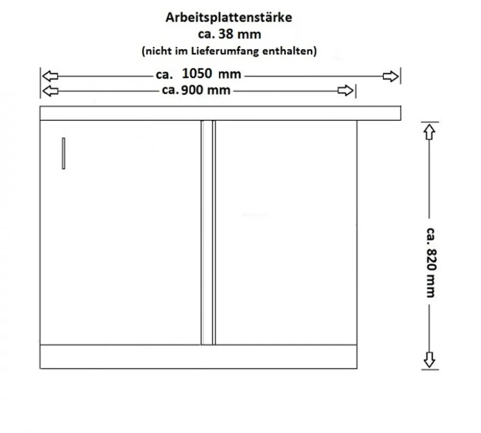 Vigo Eckunterschrank 105 Eiche Lancelot Weiß Hochglanz Küchenzeile Einbauküche
