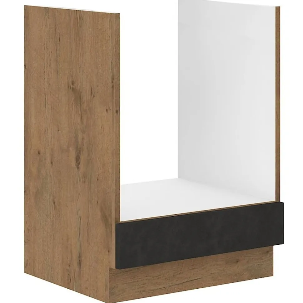 Vigo Herdunterschrank 60 cm Eiche Lancelot Matera Grau Küchenzeile Küchenblock