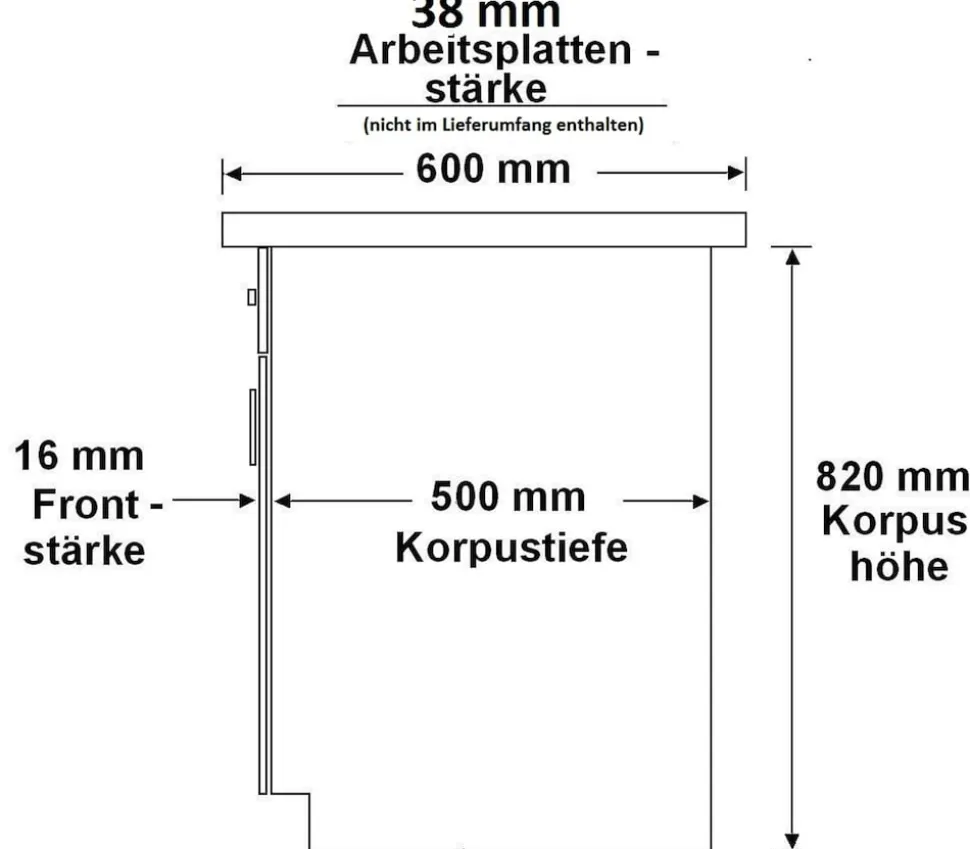 Vigo Herdunterschrank 60 cm Eiche Lancelot Matera Grau Küchenzeile Küchenblock