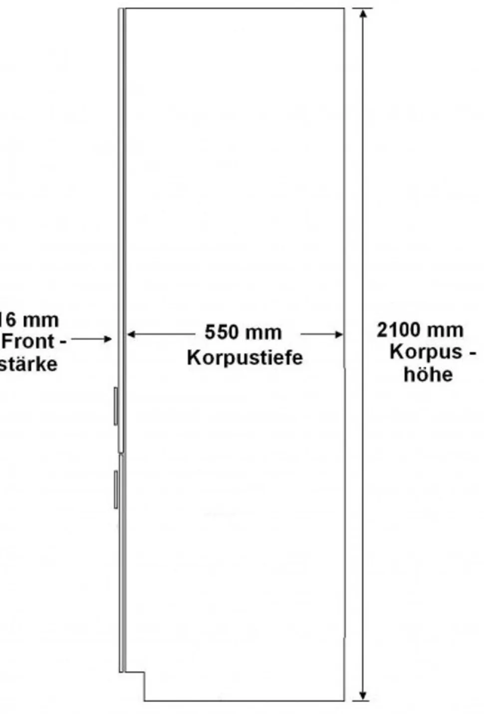 Vigo Hochschrank 60 cm Eiche Lancelot Matera Grau Küchenzeile Küchenblock Küche