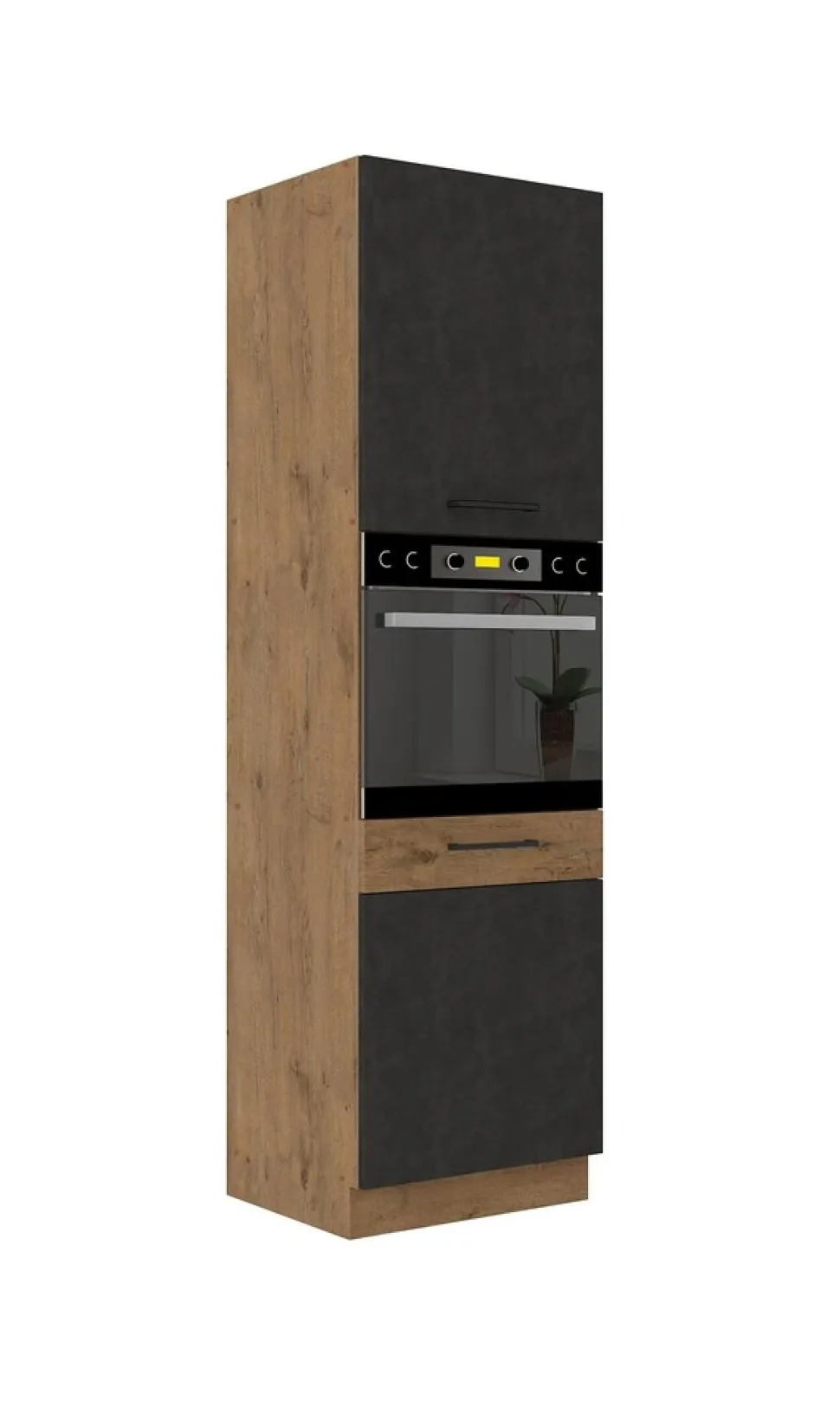 Vigo Hochschrank 60 cm Eiche Lancelot Matera Grau Küchenzeile Küchenblock Küche