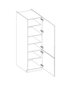 Vigo Hochschrank 60 Eiche Lancelot Weiß Hochglanz Küchenzeile Küchenblock Küche