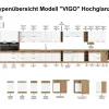 Vigo Kurzhängeschrank 80 Eiche Lancelot Weiß Hochglanz Küchenzeile Küchenblock