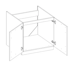 Vigo Spülenschrank 80 cm Eiche Lancelot Weiß Hochglanz Küchenzeile Küchenblock