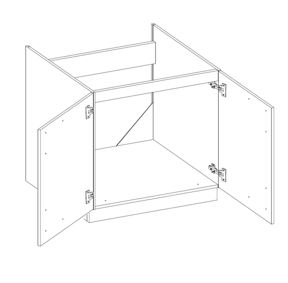 Vigo Spülenschrank 80 cm Eiche Lancelot Weiß Hochglanz Küchenzeile Küchenblock